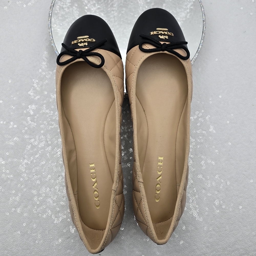 Coach Beige and Black Flats - Picture 3 of 13